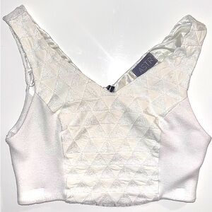 ASTR double lined deep V neck corset crop top